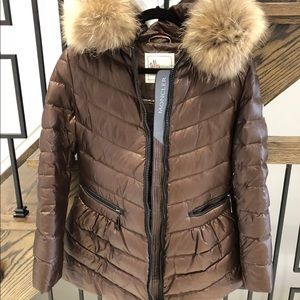 Authentic Moncler jacket Brown with Flur